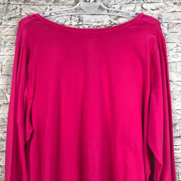 Lane Bryant 26/28 Long Sleeve V-neck Pink T-Shirt - Picture 15 of 16
